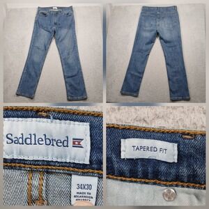 Saddlebred Men's Jeans 34x30 Blue Denim Tapered Fit